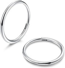G23 Titanium Hoop Earrings for Women Men Hypoallergenic Hinged Huggie Hoop Earri