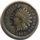 1863 Indian Head Cent Dr. G.G. Wilkins Counterstamp