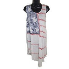 Jessica Taylor Rayon American Flag sleeveless tank dress size 1x