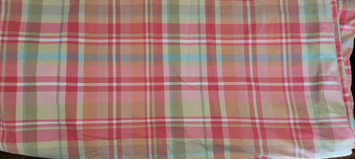 Pottery Barn Darien Full/Queen Duvet Pink Yellow Buffalo Plaid - Picture 3 of 7