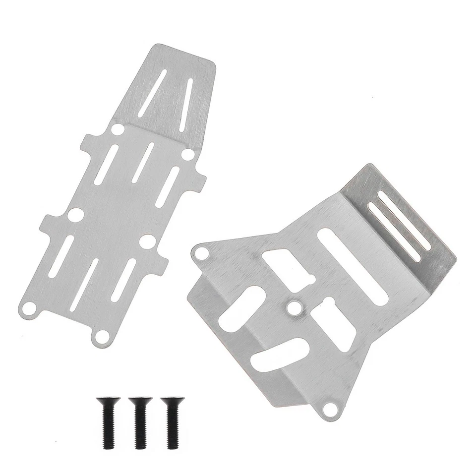 For Tamiya 1/10 Hornet EVO RC Stainless Steel Chassis Skid Plates Set Upgrade - Image 3 of 4