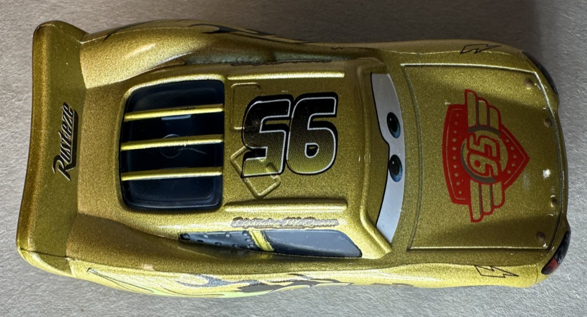 Disney Pixar Cars Golden Lightning McQueen 15th Anniversary