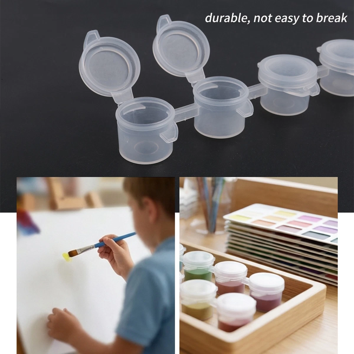 120pcs Paint Containers with Lids, 40 Strips Paint Containers Acrylic Paint3407