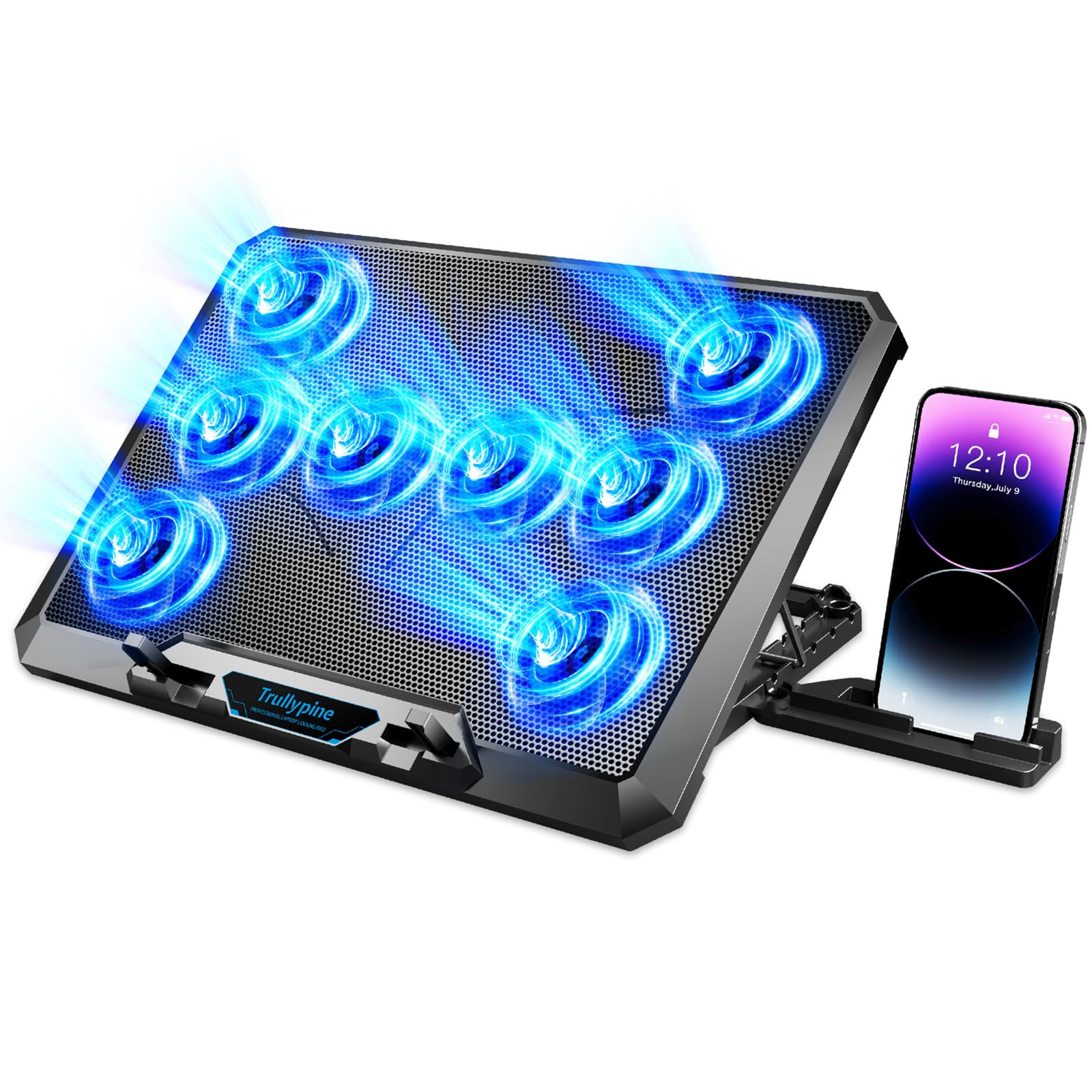 Computer Cooler for Laptop with 8 Silent Fans, Cooling Laptop Pad Plug in, La...