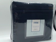 Nestl Premium Bamboo Sheet Set, Deep Pockets, Navy Blue, 2200 Count, Soft