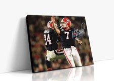 Georgia Autograph Canvas - Matthew Stafford and Knowshon Moreno - Dawg Duo