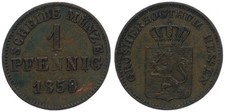 Old Germany - Hessen-Darmstadt 1 Pfennig 1857-1872 Copper Various Years