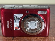 Nikon COOLPIX L20 10.0MP 3.6 Zoom Digital Camera Deep Red Parts Or Repair 