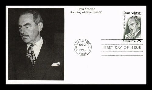 DR JIM STAMPS US COVER DEAN ACHESON SECRETARY OF STATE FDC MYSTIC CACHET