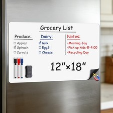 Magnetic Whiteboard for Fridge 18"x12": Magnet Dry Erase Board Sheet for Kitc...