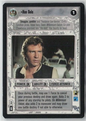 Star Wars Han Solo SWCCG Card 1995 Decipher Character #1 Ungraded Very Good