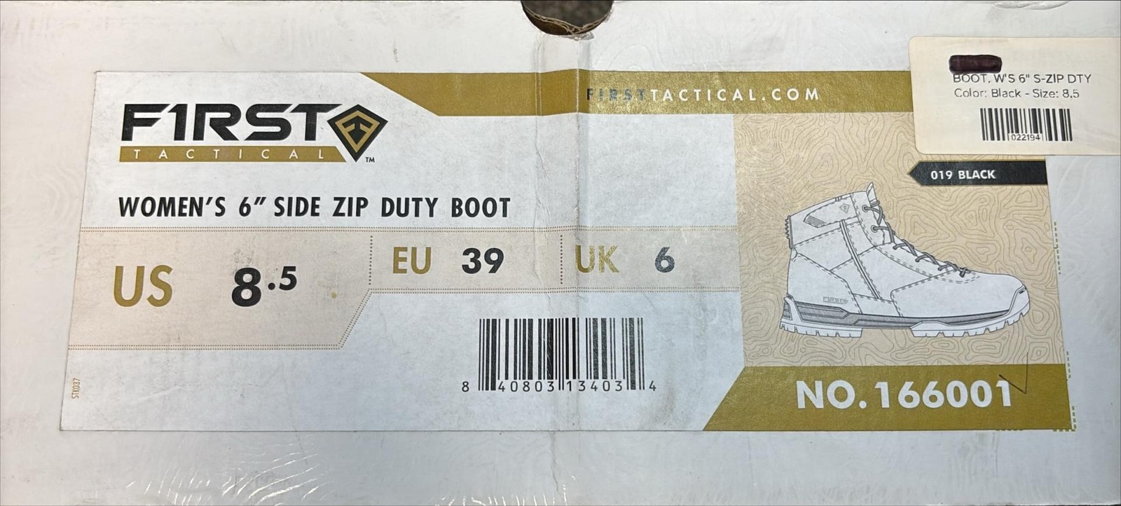 First Tactical Women’s 6" Side Zip Duty Boot – Black Leather/Nylon, Size US 8.5 image 6