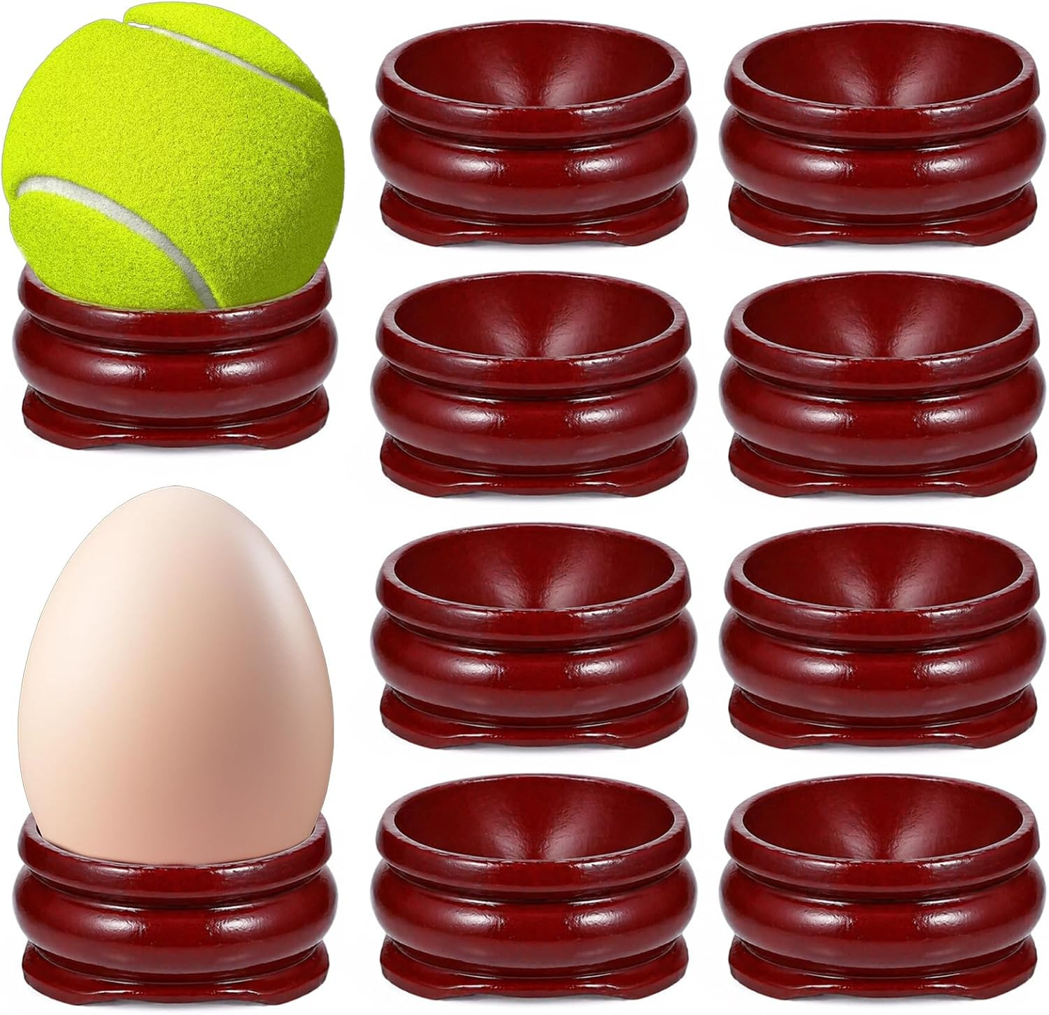 8 Pcs Sphere Holder, Crystal Ball Stand, Egg Stands for Display red