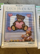 WonderArt Teddy With a Heart Latch Hook Kit w/ Pre-Cut Yarn, MPN 4269