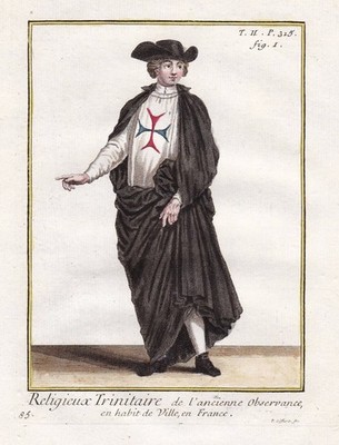 Trinitarierorden Trinitarians Order France Orden costume Tracht engraving 1790