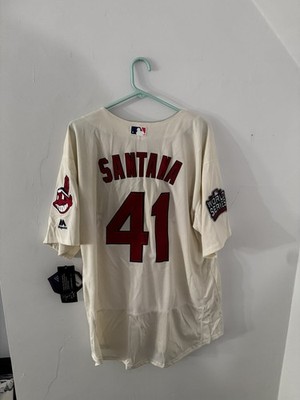 NWOT Majestic Authentic Cleveland Indians Carlos Santana 41 Flex Base Jersey 48