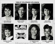 1996 Press Photo Colorado Xplosion basketball head shots - srs01284