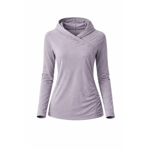 Simms Fishing Women's Purple Grid Fleece Hoodie Snap Neck Top- L