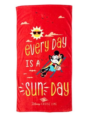 Disney Cruise Line Minnie Mouse Every Day Is A Sun-Day Beach Towel - 34x64 in