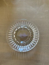 Vintage Clear Cut Glass Sunburst Ashtray 5” Round Mexico