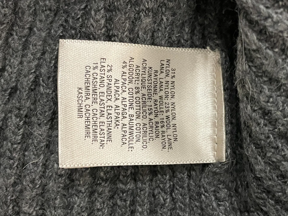 Vestido Suéter Anthropologie Mujer Gris Medio Cuello Capucha Túnica Mezcla Lana Alpaca Foto 4 de 4