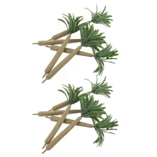  10pcs Mini Coconut Trees: Artificial Palm Tree Models - Plastic Fake Plants -