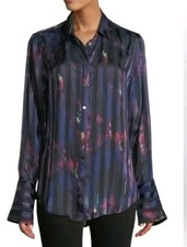 Equipment Eleonore Silk Blend Button Up Blouse In Eclipse Multi Size M