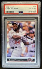 1992 Leaf Kirby Puckett #98 Twins PSA 10 GEM MINT