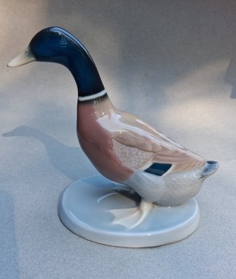 Jugendstil: Heubach Porzellanfigur: Erpel sign. W.Krieger 1910