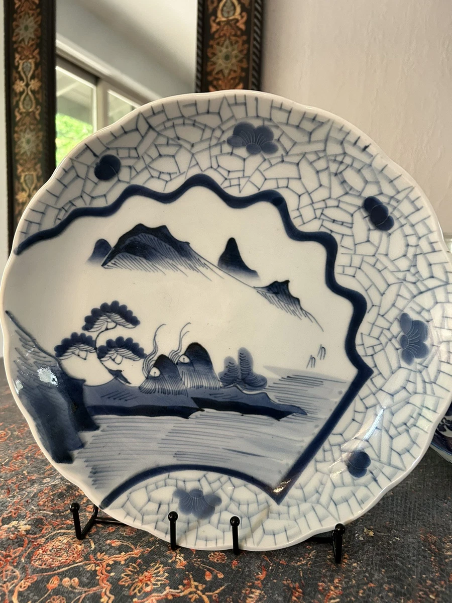 【mku様】old  ❀ 18cm plate (b) Las mejores ofertas en Original Antiguo Azul 1850-1899 platos