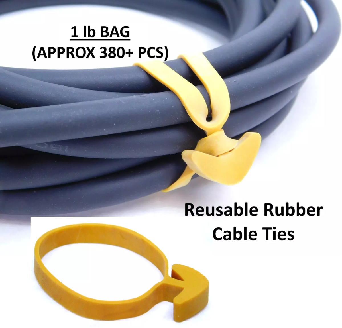 1 lb Pack BULK - Anchor Rubber Band Tie Office Extension Cable
