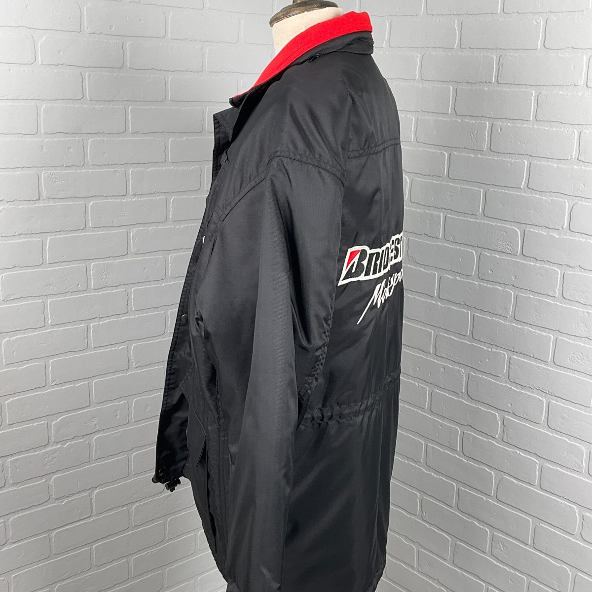 Bridgestone Coat Men XLarge Black Red Motorsport Anorak