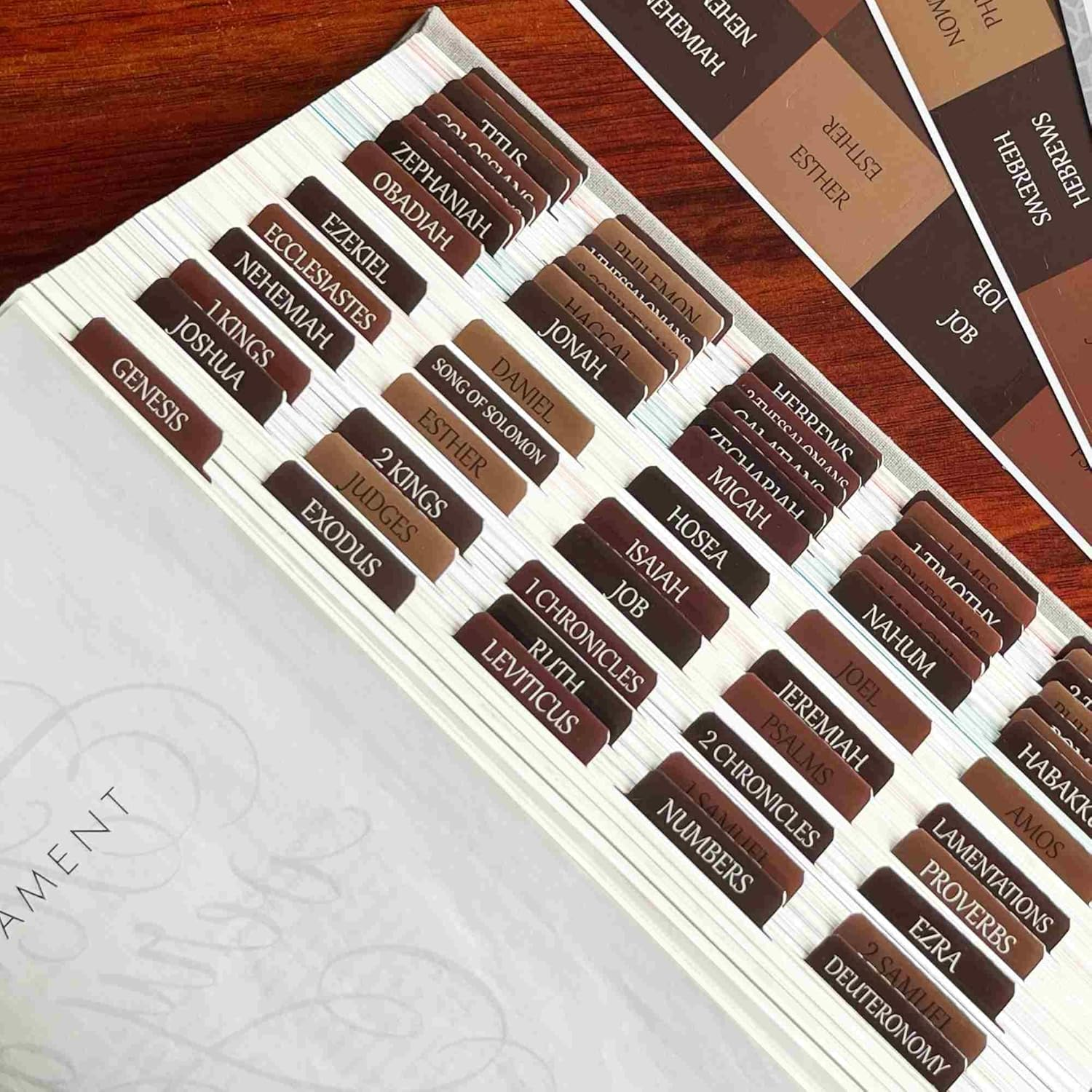Reposition Laminated Bible Tabs, Large Print Stickers, Easy to Read & Apply Bibl