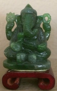 Carved Jadeite GANESHA GANESH Rich Green Very Nice 76 grams