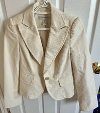 Womens Banana Republic Seersucker Jacket Blazer Size 4 Beige