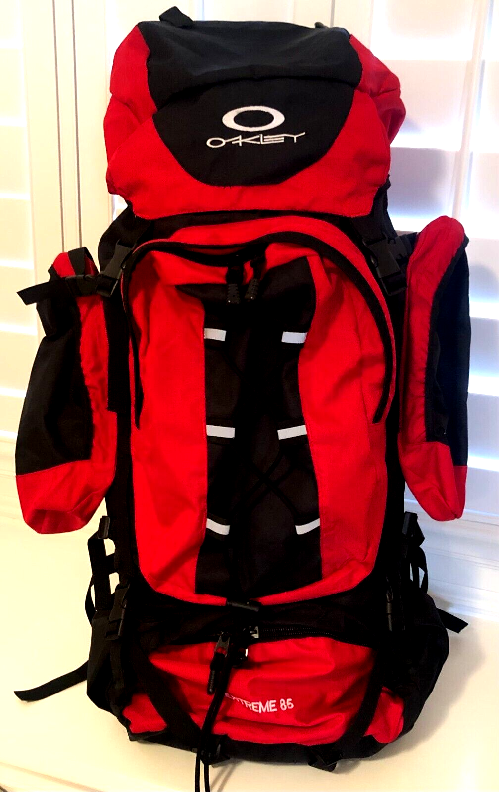 RED EXTREME 85 LITER BACKPACK Hiking Bug Out Bag Pack w/ Oakley