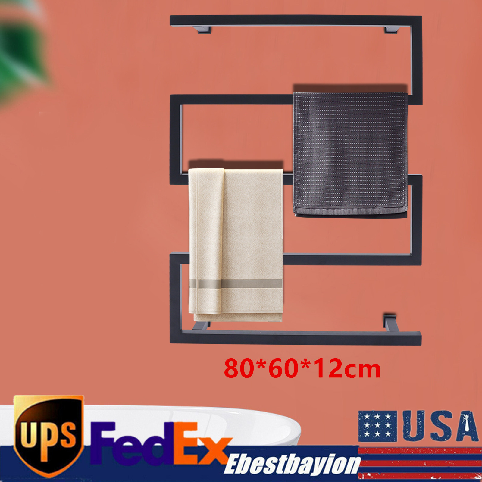 Wall Mounted Electric Towel Warmer,304 Stainless Hot Towel Warmer for Bathroom