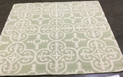 LT GREEN / IVORY 6' X 6' Broken Thread Rug, Reduced Price 1172655828 CAM133B-6SQ