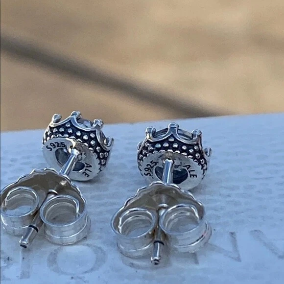 Nuevo Genuino Pandora S925 CLARO Brillante Corona Tachuela Circonita Circonita 298311CZ Foto 3 de 4