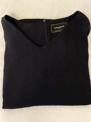Giorgio Armani Parfums Dark Navy Blouse Size 54 Made In Italy