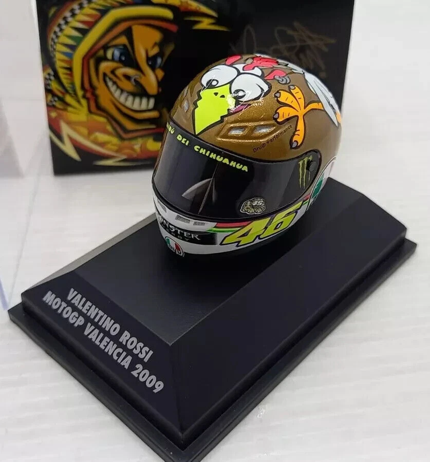 MODELLINO CASCO HELMET 1:8 MINICHAMPS ROSSI VR/46 YAMAHA M1 MOTOGP VALENCIA 2009 - Immagine 3 di 4