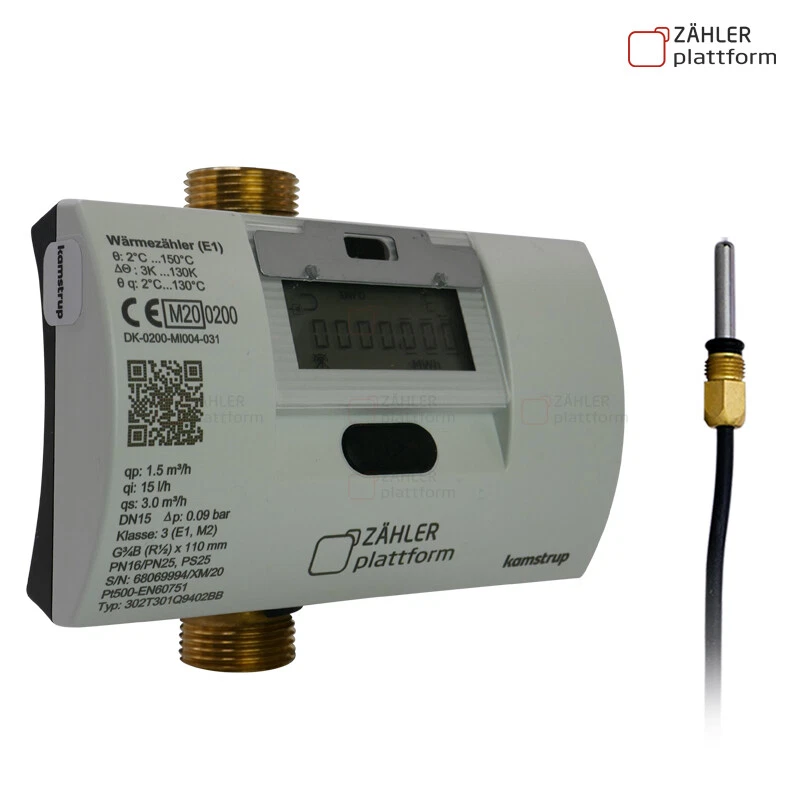 Heat Meter Qn 1.5 110mm Calibration 2025 MID + Installation Kit 3/4" Direct Measurement - Image 3 of 4