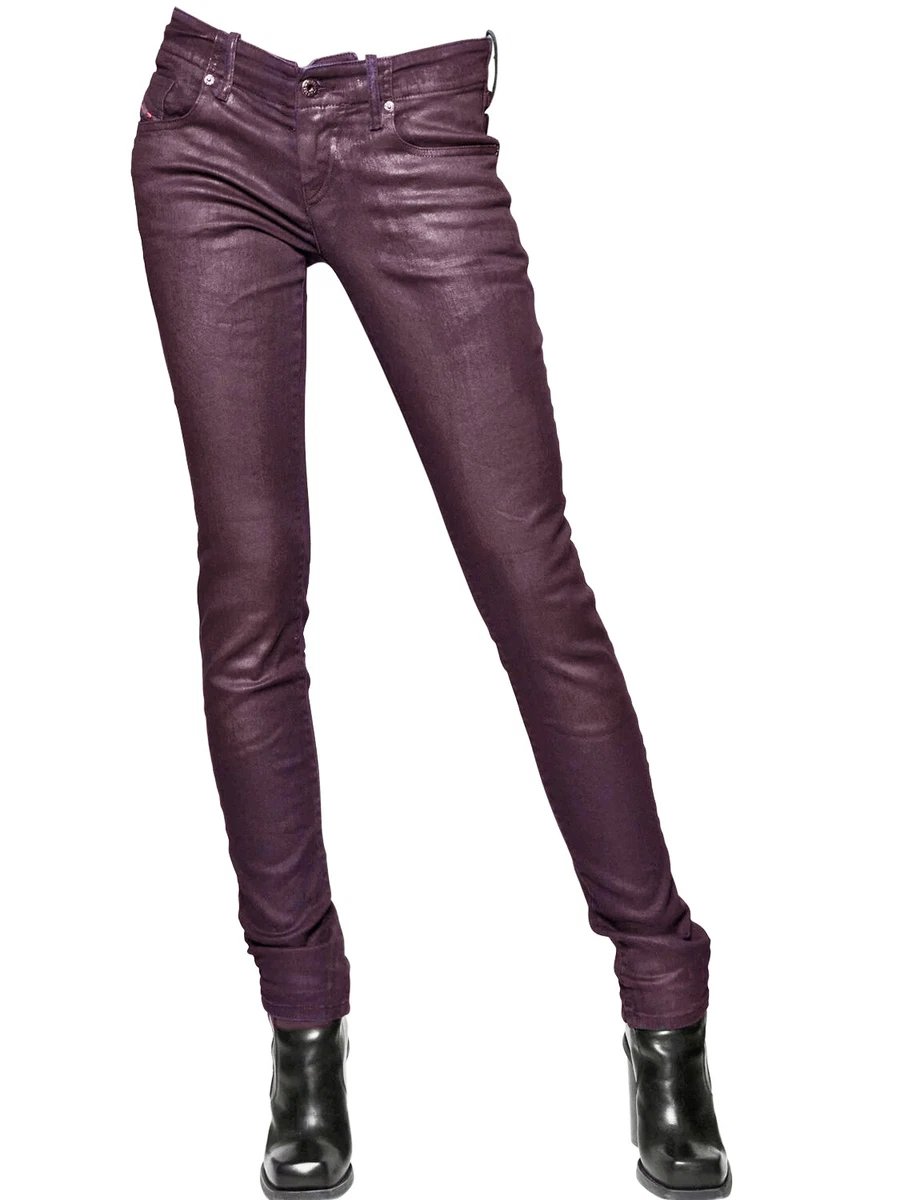 DIESEL Women s Skinzee Stretch Super Slim Wax Coated Skinny Jeans Size 27