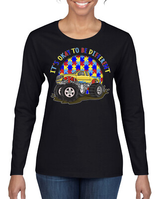 Its Okay to Be Different | Truck Autism Awarness Womens Long Sleeve T-Shirt