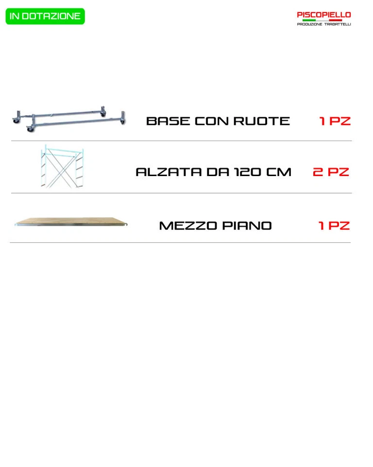 Trabattello tris h. 5.10 Mt. Lavoro + mezzopianetto - Image 3 of 4