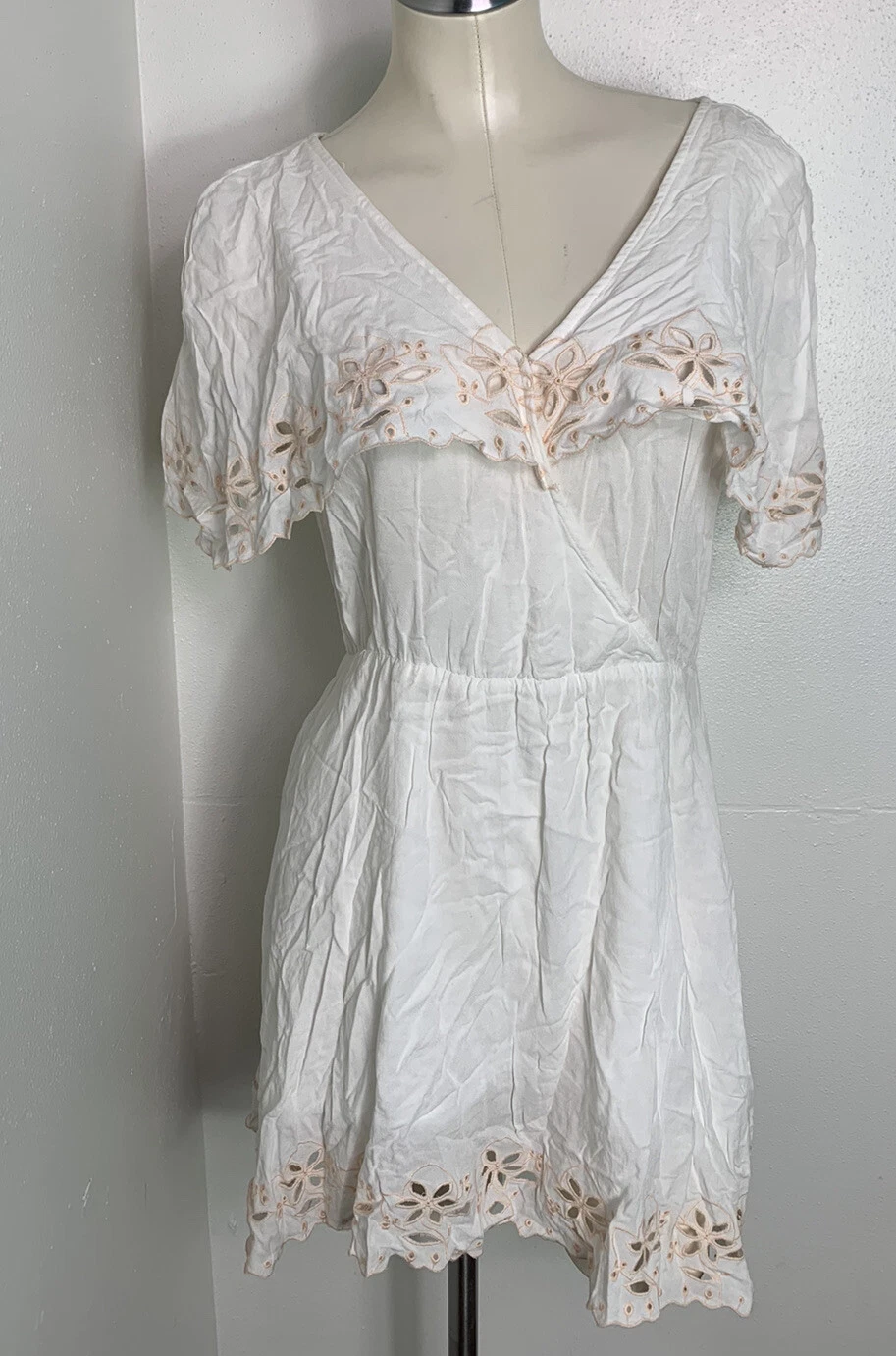 OFF WHITE Abito MINKPINK bianco sporco ombre taglia S