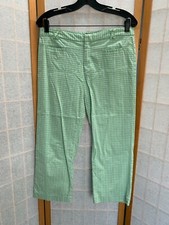 Vintage ESPRIT 80  s Pants Jr Size 7/8 Green Plaid 97 Cotton 3 Spandex Cropped