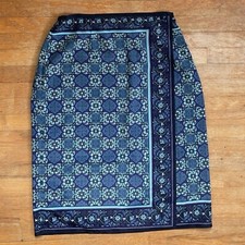 Vintage Floral Damask Skirt Size XL/1X 33-36" Waist 1990s Straight Cut Midi