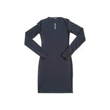 Prettylittlething Basic Black Jersey Long Sleeve Stretch Bodycon Mini Dress UK 6