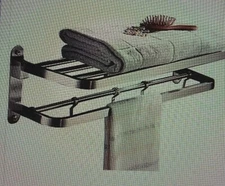 ELLO&ALLO Stainless Steel Towel Racks Bathroom Shelf Double Towel Bar Holder 622